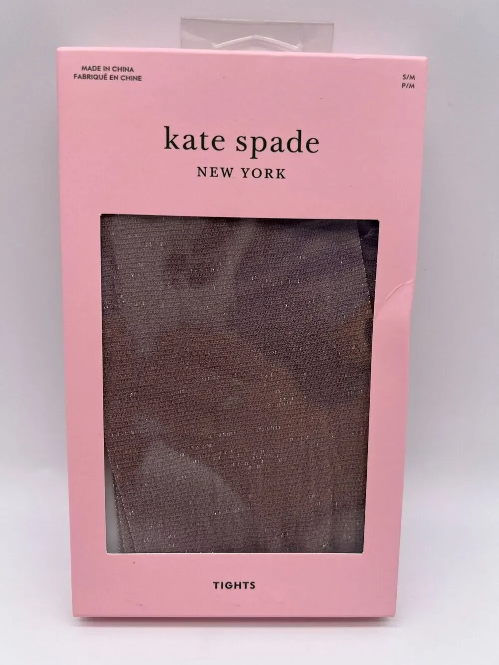 Kate Spade Tights Women's Pale Lilac Glittery Nylon Blend Size Small/Medium NIB.